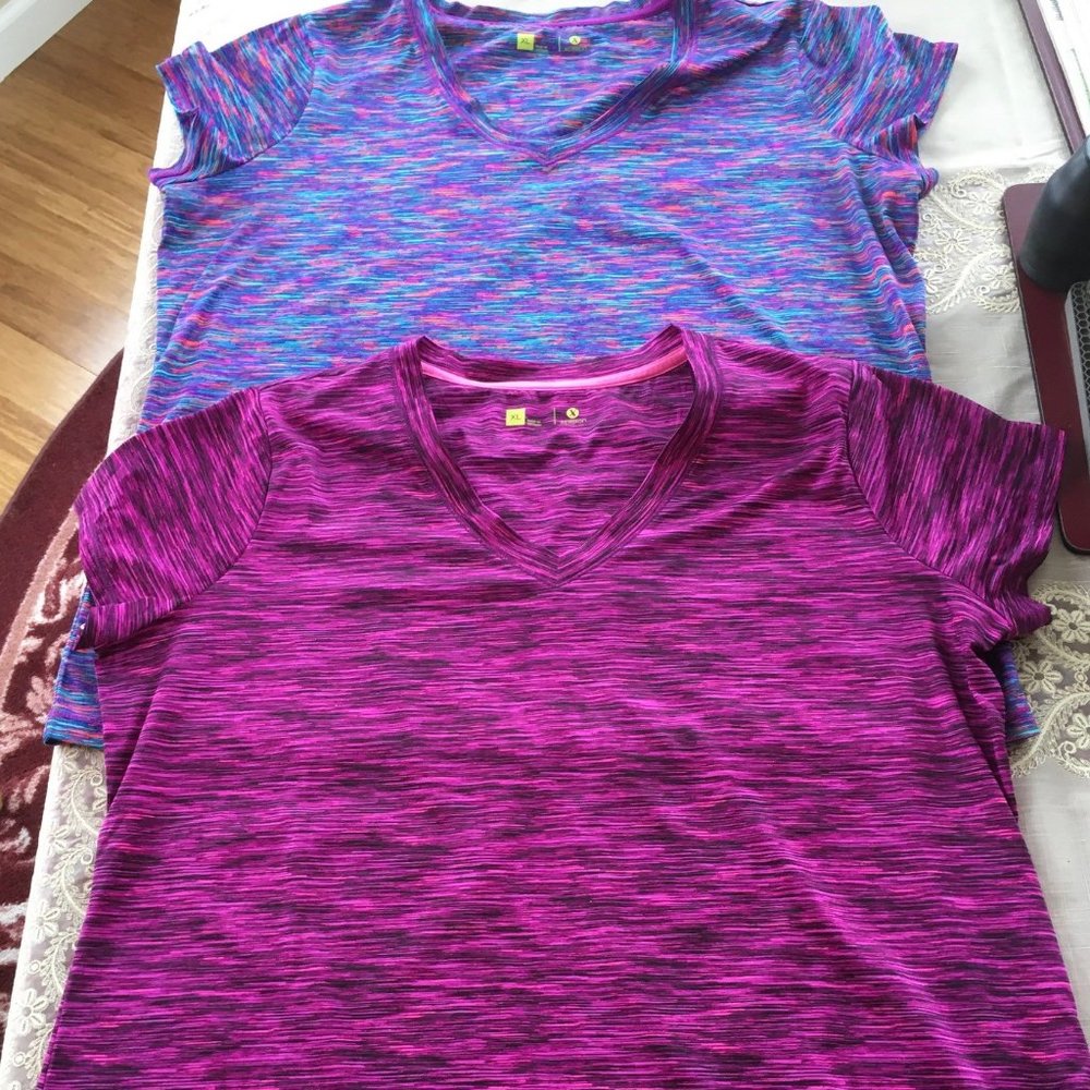Price drop—$18 & FREE shipping. Two XL Space-Dye Activewear Tops